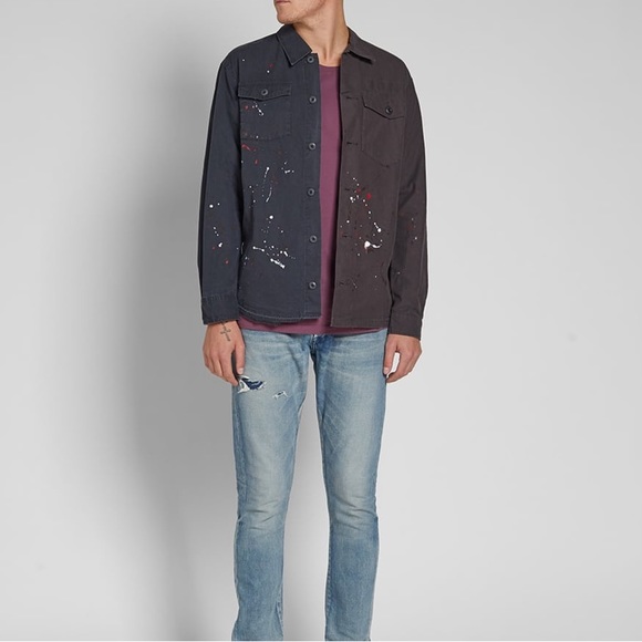 🔥 John Elliott Distorted Military Paint Splatter Shirt Washed Black - Picture 3 of 12
